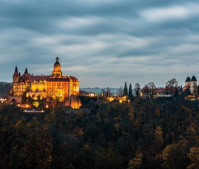 Zámek Książ: Zahrady světel a Walbrzych