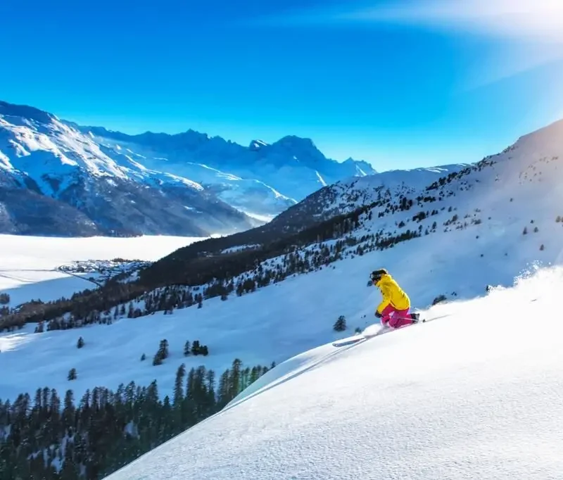 Lyžování ve Svatém Mořici a Engadinu